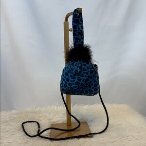 Elegant Blue Leopard Mini Bag